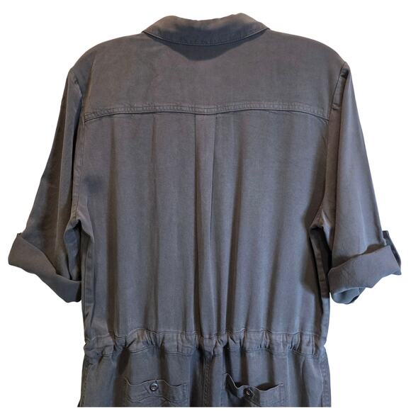 Sundance All Roads Jumpsuit Roll-tab Sleeve Womens Sz Large P Gray Lyocell $228 - Picture 3 of 16